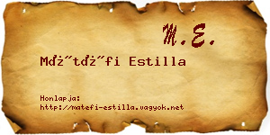 Mátéfi Estilla névjegykártya